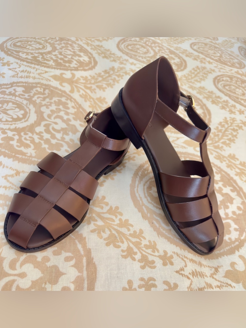 NWOT ANTHROPOLOGIE BRAND PILCRO BROWN FISHERMAN SANDALS EURO 41/US 10-10.5